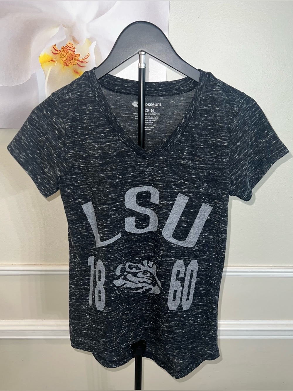 2 FOR 1: Women’s LSU V-Neck Short Sleeve Shirts! Size Medium. 💜💛 - Picture 3 of 14